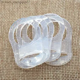 Pacifier Holders Clips# Chenkai 50 pieces transparent silicone Mam ring DIY baby pacifier dummy NUK transparent adapter O-ring bracket chain toy accessories Z230804