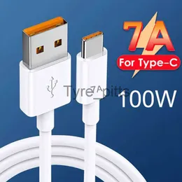 Зарядные устройства/кабели 7A 100W Супер быстрого зарядного кабеля Тип C USB C Кабель для чести 50 Huawei Mate 40 Pro Nova 9 Xiaomi Samsung Зарядка