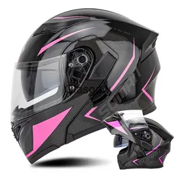 Motorcykelhjältar soman Vänd upp motorcykelhjälm Män kvinnor Casco Moto Motorcykel racing Moto Hjälm Motocross Hjälm Biker Full Face Helmets Dot Dot