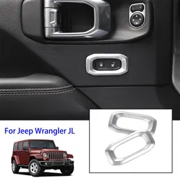 Interruptor de fechadura de porta prata anel decorativo para Jeep Wrangler JL 2018 tomada de fábrica alta quatlity acessórios internos automotivos231R