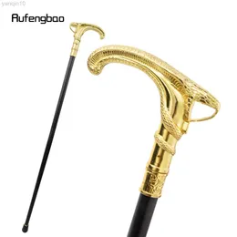 Bastões de trekking Golden Snake Coiled Single Joint Fashion Bengala decorativa Vampire Cospaly Party Báculo de Halloween 93cm HKD230804