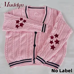 Women's Knits Tees Autumn Winter Limited Edition Cardigan Pink Knitted Sweater with Star Embroidered Women Cardigans Tay Warm Lor V-Neck Sweaters 230803