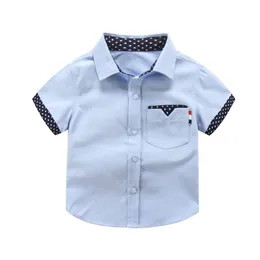 Enfants Chemises IENENS Été Enfants Garçons Messieurs Chemise Tops Vêtements Enfants Bébé Garçon Formelle Coton À Manches Courtes Top T-shirt Vêtements Blouse 230803