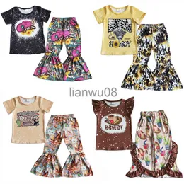 Kleidungssets Western-Stil Kleinkind Baby Mädchen Designer-Kleidungsset Großhandel Kinderkleidung Mädchen Bell-Bottom-Outfits Mode Kinderkleidung x0803