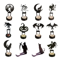 Candle Holders Holder Stand Funny Terror Tabletop Shadow Ornament Halloween Christmas Indoor Decoration