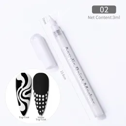 Smalto per unghie Nero Bianco Oro Argento Pittura Gel Smalto per unghie Pennello per unghie Nail Art Graffiti Penna Acrilico Onda Striscia Linee astratte fai-da-te Disegno Penna 230804