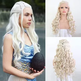 الباروكات الاصطناعية Aimeya الدانتيل الجبهة للنساء Daenerys Cersei Cosplay Assplay Party 230803