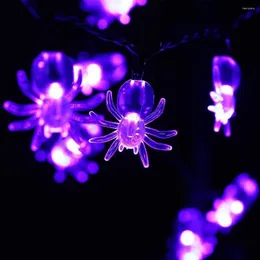 Strings LED Purple Spider Battery USB Light String Bar Nightclub Indoor Outdoor Halloween Party Luci decorative