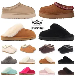 Boots Designer Slippers Chestnut Fur Slides Sheepskin Shearling Mules Women Men Ultra Mini Platform Slip-on Shoes Suede Upper Comfort Fall Winter