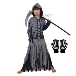 Theme Costume Girl Death Comes Horror Ghost Plays Gloves Gloves Glow in the Dark Horror Halloween Dress Up Party Sickle Z230804