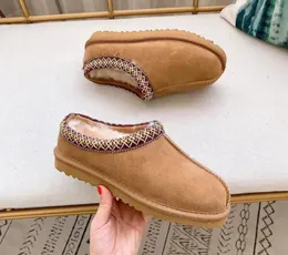 Tasman Slippers Kastanje Australië Bont Slippers Schapenvacht Shearling Tazz Nieuwe Muiltjes Dames Heren Ultra Mini Platform Laars Instappers Suède Bovenwerk Herfst Winter