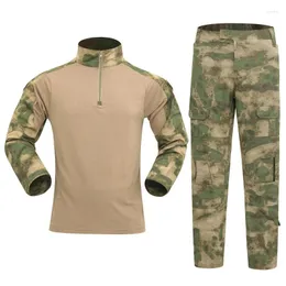 Fatos de treino masculinos ao ar livre tático Ghillie ternos uniformes militares camisa calças conjunto selva paintball tático camuflagem caça