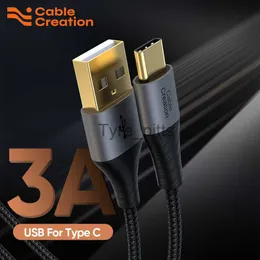 Şarj Cihazları/Kablolar Kablekreasyon Kısa USB C Tipi Samsung S22 S21 S10 S9 Xiaomi 3a Hızlı Şarj 480Mbps Güç Bankası için Tarih Kablosu 25cm X0804