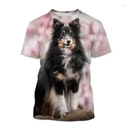 Men's T Shirts Cute Sheltie Dog Print Men Women 3d Shirt Funny Clothes Summer Short Sleeve Tee Harajuku Street T-Shirt Male Oversized O-neck