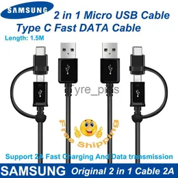 Laddare/kablar Samsung 2 i 1 Micro USB -kabeltyp C Fast Charger Note8 Note9 S8 Plus S9 Plus C5C7C9 Pro S6 S7Edge Note5 Cable X0804