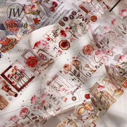 Vidhäftande band Jianwu 56RollsSet Multisize Cute Journal Decoration Pet Washi Tape Romantic Flowers Diy Scrapbooking Masking Stationery 2016 230804
