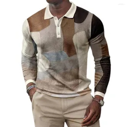 Мужские толстовины мужчины 2023 Осенью повседневная жаккардовая половина Zip Polo свитер кардиганский курт