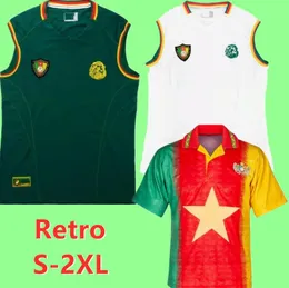 1990 2002 Kamerunowa piosenka retro piłka nożna eto o 1994 1995 MBOMA Lauren Song Foe Milla Home Away Away Vintage Classic Football Shirt