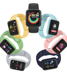 Y68 D20 Relógio Inteligente Fitness Pulseira Pressão Arterial Monitor de Frequência Cardíaca Pedômetro Cardio Pulseira Homens Mulheres Smartwatch para IOS Android com Caixa de Varejo