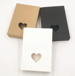 small black white brown paper drawer box hollow heart christmas gift packaging box 24pcs/lotkraft paper cardboard gift boxes for wedding