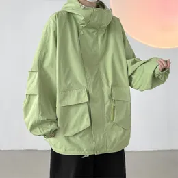 Mens Jackets Men Hip Hop Streetwear Jacket Coat Black Patchwork Harajuku Windbreaker Oversized Track Pocket Spring Autumn 230804