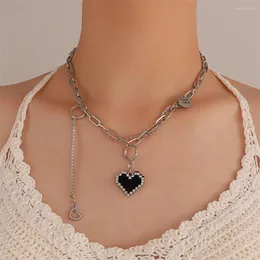 Hänge halsband lycka till bokstav ornament älskar hjärta zirkon benkedja smycken designade för flickor