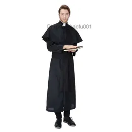 Theme Costume Black adult religious robe Halloween role-playing party for pastors Catholic Christ suitable for stage performances Z230804