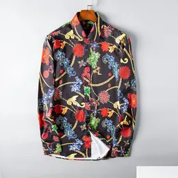 Męskie koszule 2021 Luksusowy projektant mody MENS MARZEK BIZNESKA BIZNESKA Spring Spring Slim Shirt M-3XL011 DROP CLO DH1P3