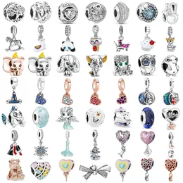 925 Silver Fit Pandora CharmPink Original Princess lollipop bear Fashion Charms Set Pendant DIY Fine Beads Jewelry, A Gift Special for Women