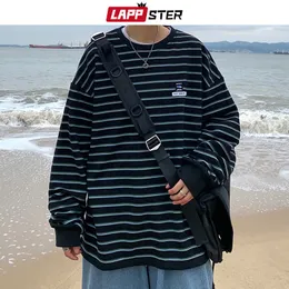 Mens Hoodies Moletons Lappster Homens Listrado Gráfico Harajuku Hoodie Moda Japonesa Streetwear Homem Oversized Coreano Tops 230803