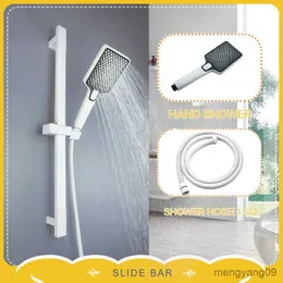 Badrum duschhuvuden Vit högkvalitativ duschstång väggmonterad duschstång justerbar gliduppsättning Funktion Minimalistisk stil dusch R230804