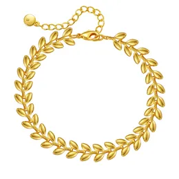 Armbandsdesigner Europeisk och amerikansk Style Wheat Ear Big Sale Business Armband Plated med 18K Real Gold inte lätt att blekna guldstruktur High-end handprydnad