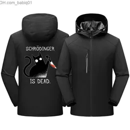 Men's Jackets Schrodinger Is Dead Black Cat Couple Jacket Waterproof Outdoor Padded Coat Autumn Winter Warm Thick Clothing Ride Travel Hooded T230804