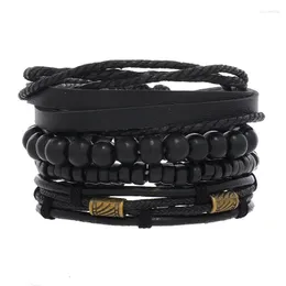 Charm-Armbänder, handgefertigtes DIY-Lederarmband für Männer mit mehrschichtigem Gewebe und universellem Damenschmuck