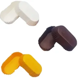 1000PCS/set Paper Baking Cup Muffins Cupcake Liners Oval Cake Bread Tray Grease Proof Disposable and Recyclable