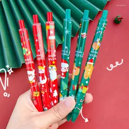Party Favor 6st Santa Gel Ink Pen Presents Birthday Decor Kids Back To Shool Present Child Christmas Giveaways år gåva