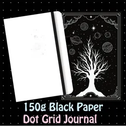 Anteckningar Buke Bullet prickade anteckningsbok 160 sidor Black Paper Dot Grid Journal 55mm White Prick 230803