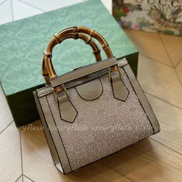크리스탈 토트 가방 디자이너 패션 Diana Bamboo 핸드백을위한 고품질 고급 숄더 크로스 바디 백 새.