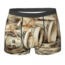 Underpants Men's Vintage Dollars Banknotes Boxer Shorts Panties Soft Underwear Male Funny S-XXL