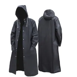 Impermeabili Nero Moda Adulto Impermeabile Lungo Impermeabile Donna Cappotto antipioggia con cappuccio per escursionismo all'aperto Pesca arrampicata ispessita 230803