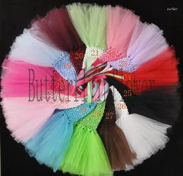 Girl Dresses 30pcs/lot Baby Girls Crochet Tutu Dress Infant Handmade 1Layer Ballet Tulle With 4" Daisy Flower Kids Wedding Party Tutus