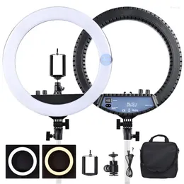 Flash Heads Fosoto RL-12II 14 Inch Ring Lamp 3200-5500K Dimmable Pography Studio Makeup Led Light For Camera Po Phone