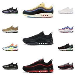 Tränare Max 97 Mens Casual Shoes Mschf X X Inri Jesus Black Summit Triple White Metalic Gold Women Designer Air 97S Sean Wotherspoon Sliver Bullet Sneakers With Box