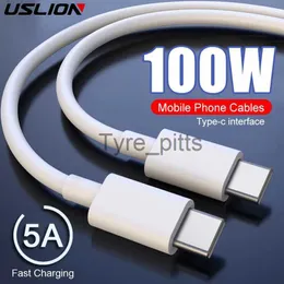 Chargers/Cables USLION 5A USB Type C Cable 100W USBC PD USB C Fast Charging Cord Wire For Xiaomi Samsung S22 S20 S9 Huawei P30 Macbook iPad x0804