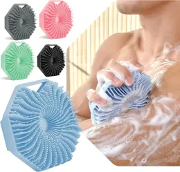 Escova de banho com cinto, luva de silicone, espuma, purificador de pele, massagem capilar, esfoliante, limpeza de cabeça, lavador, ferramenta de banho AU04