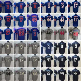 2023 Javier Baez Baseball Jerseys David Ross Anthony Rizzo Willson Contreras Ryne Sandberg Kyle Schwarber zszył koszulkę