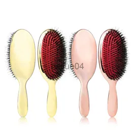 Hair Brushes Luxury Gold And Silver Boar Bristle Paddle Hair Brush Oval Hair Brush Anti Static Hair Comb Hairdressing Massage Comb SN1528 x0804
