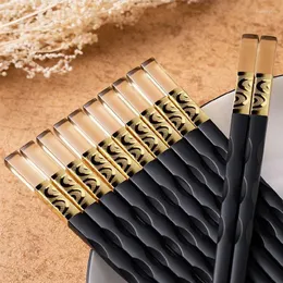 Chopsticks 5pair مضادات الجراثيم مضادة للانزلاق مضاد للانزلاق عالية درجة الحرارة من بلاستي