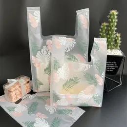 Presentförpackning 50st Matplastpåse mode fjädermönster väst väska pizza hamburgare yttre förpackningspåse stormarknad butik party bröllop godis väska 230804