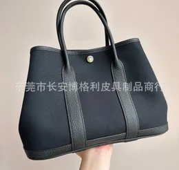 Top Original Edition Hremss Party Garden Tote bags Luxury Designer online store bag garden party 30cm canvas all black mommy shopping lychee g With Real Logo